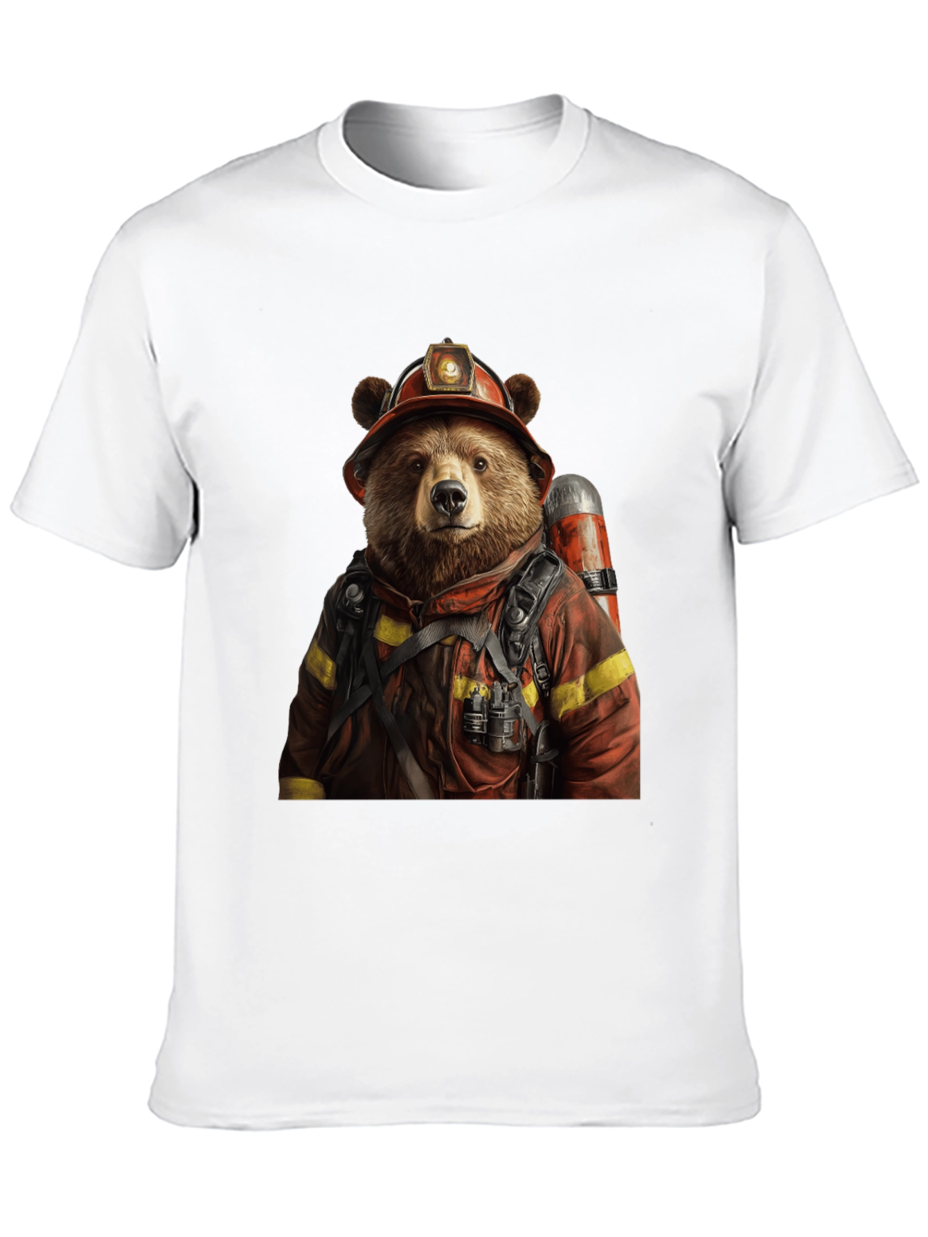Bear Firefighter Graphic T-Shirt
