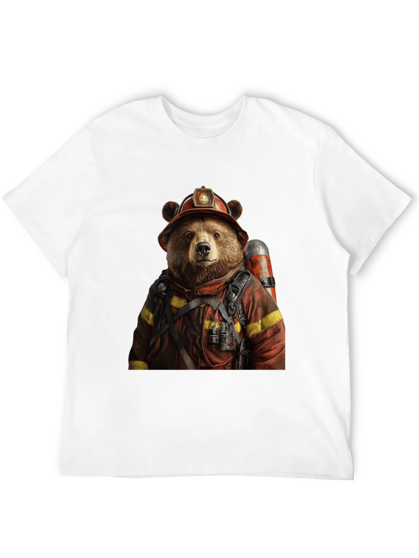 Bear Firefighter Graphic T-Shirt