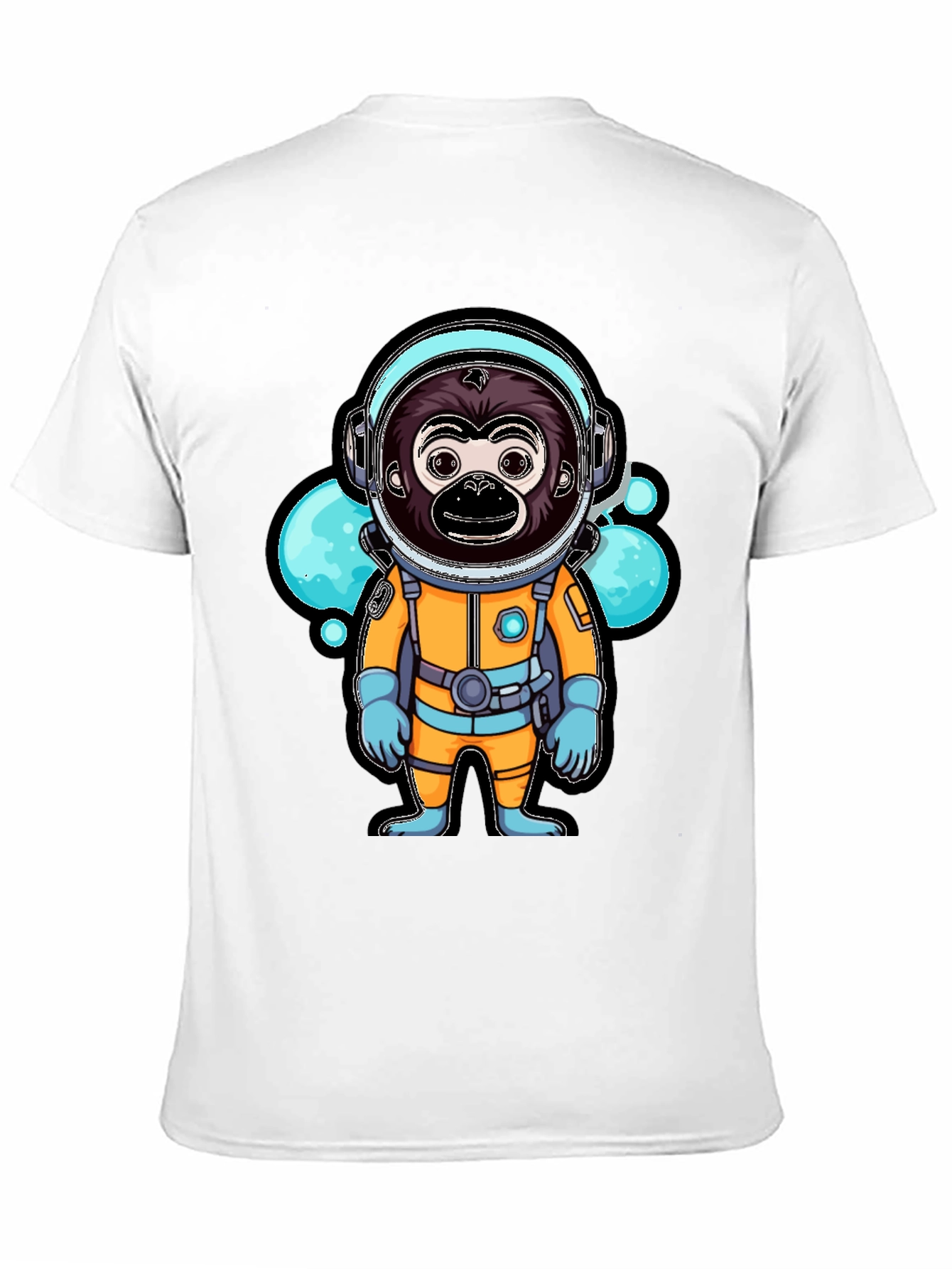 Astronaut Monkey Graphic T-Shirt - Black