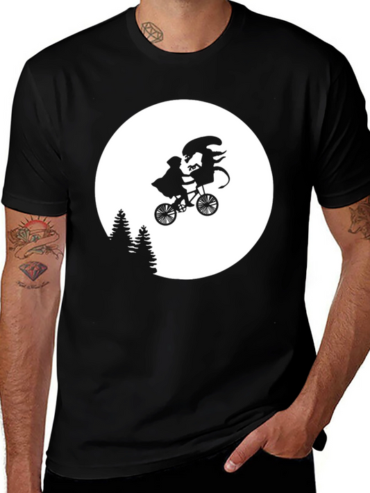 Alien Bike Ride T-Shirt - Sci-Fi Humor Tee
