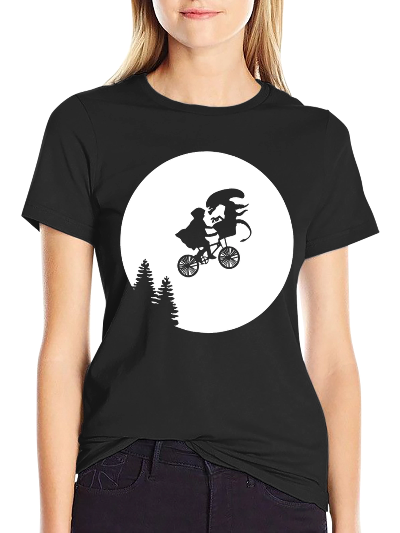 Alien Bike Ride T-Shirt - Sci-Fi Humor Tee