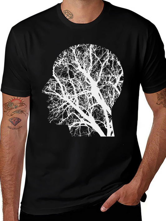 Tree Mind Graphic Tee - Unique Silhouette T-Shirt