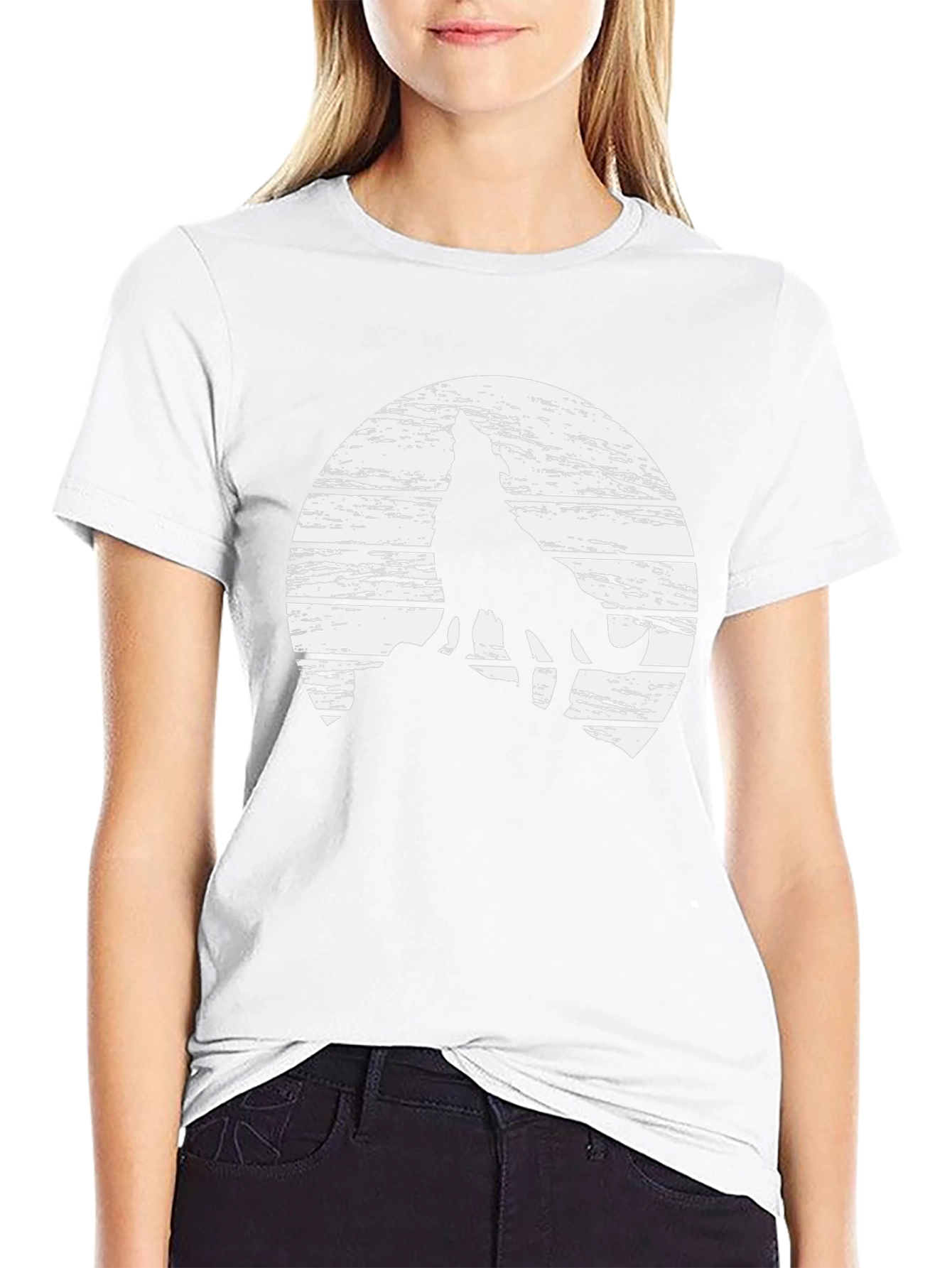 Wolf Howling Moon Graphic Tee - Mens Black T-Shirt