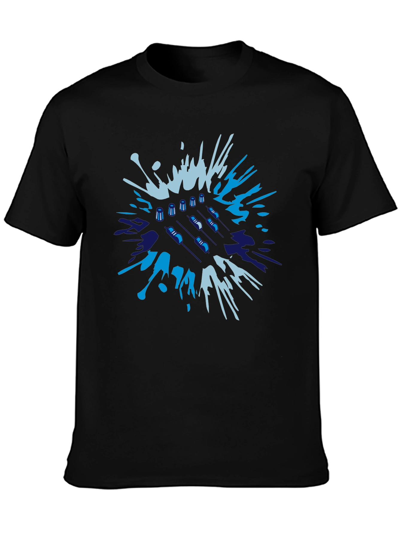 Abstract Badminton T-Shirt - Black Cotton Tee