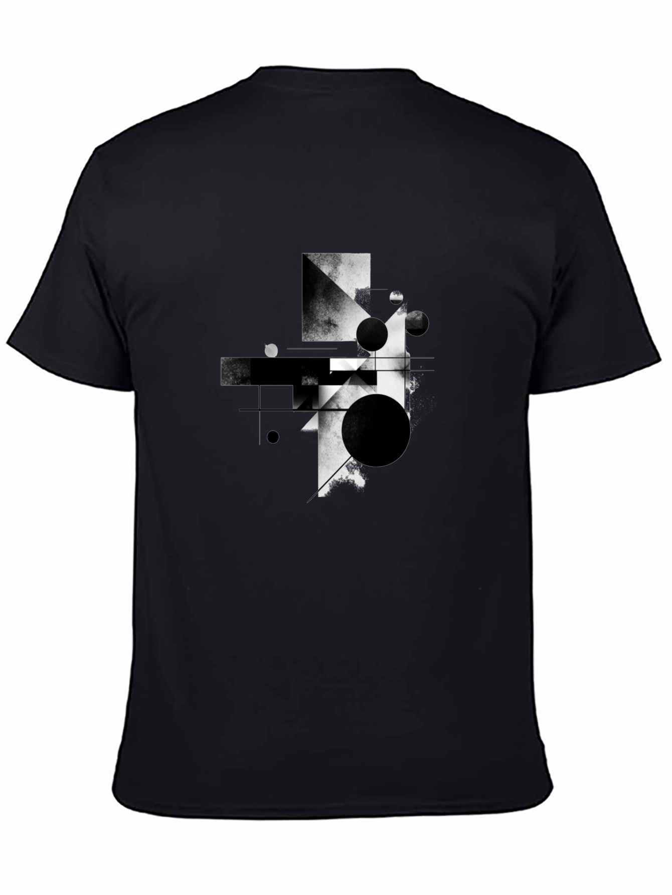 Abstract Geometric Graphic Black T-Shirt