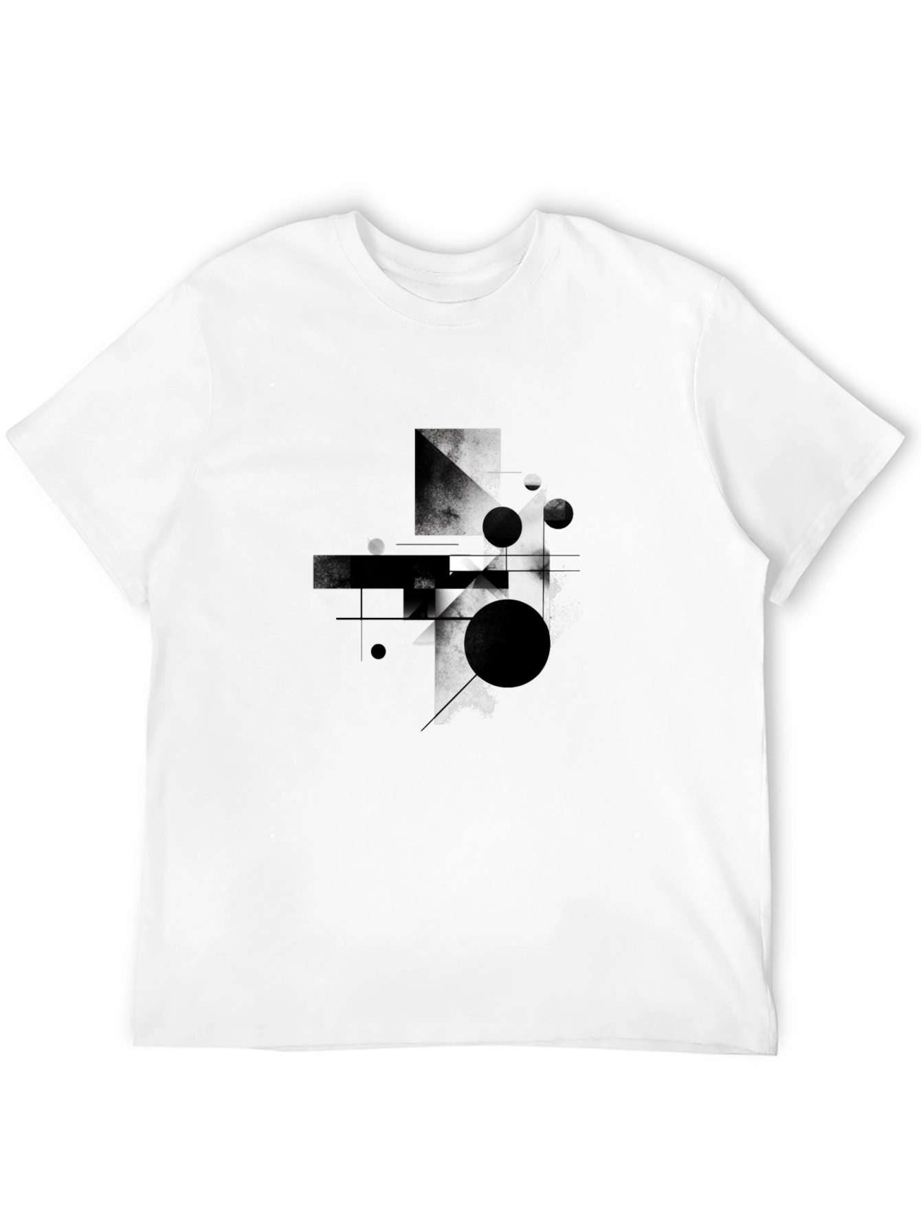 Abstract Geometric Graphic Black T-Shirt