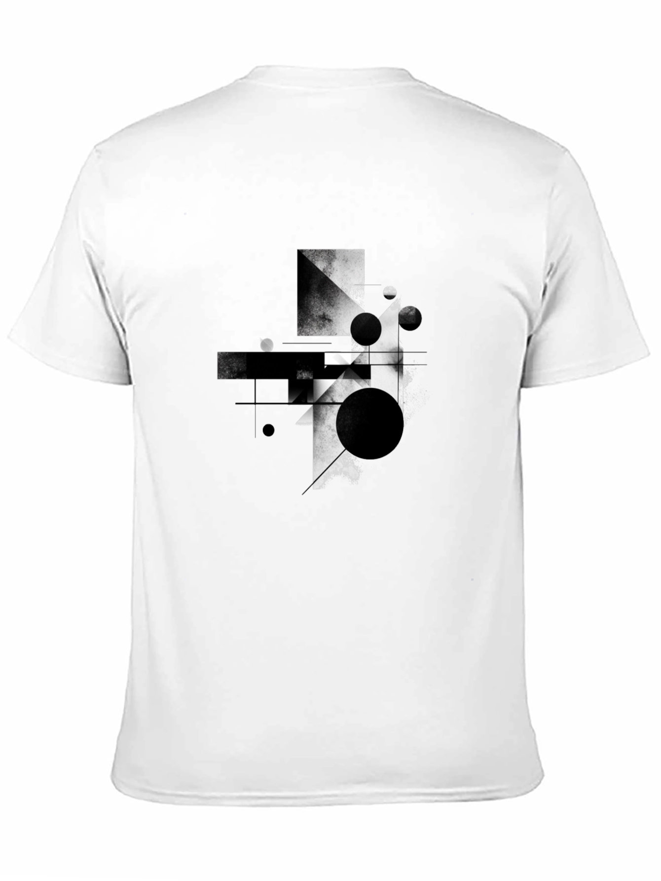 Abstract Geometric Graphic Black T-Shirt