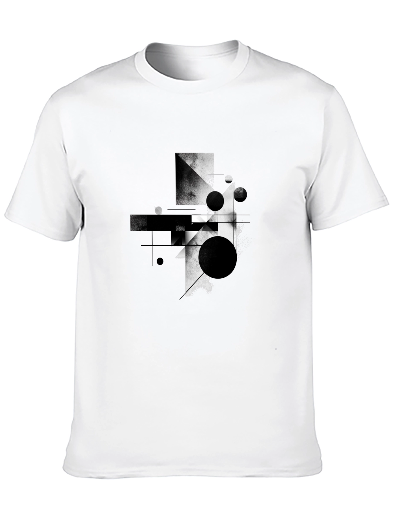 Abstract Geometric Graphic Black T-Shirt