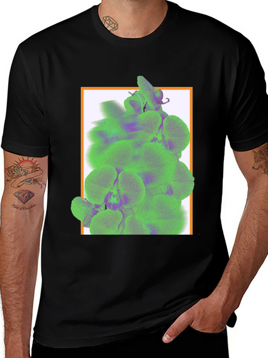 Trendy Graphic Tee with Floral Accent