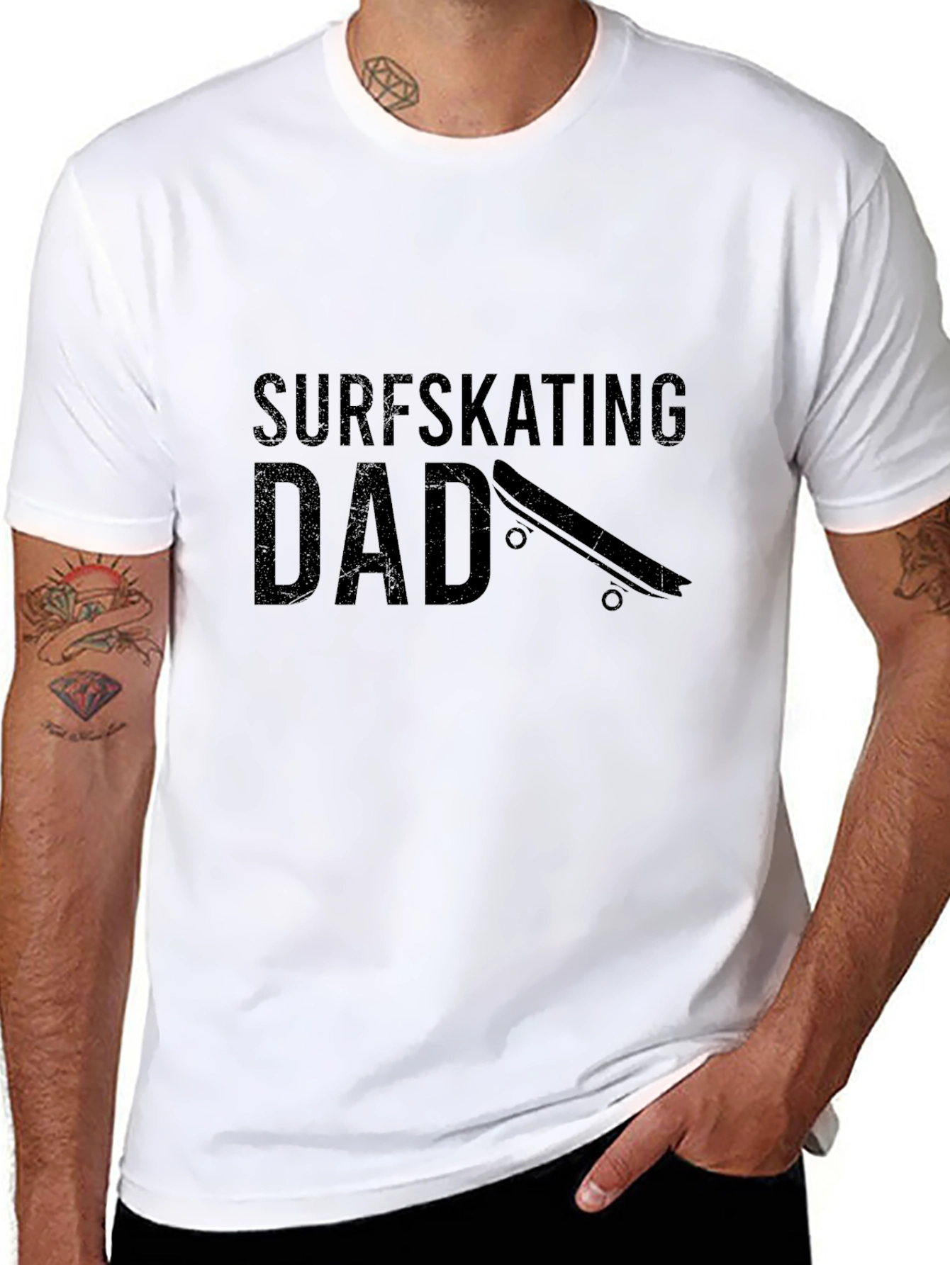Surfskating Dad T-Shirt | Skateboarding Father Gift