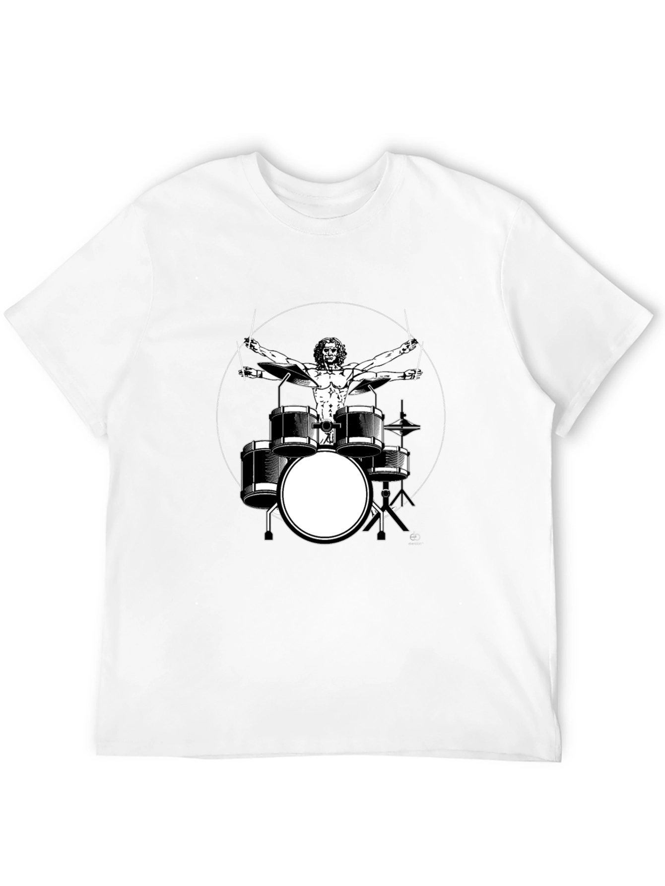 Vitruvian Drummer Black T-Shirt
