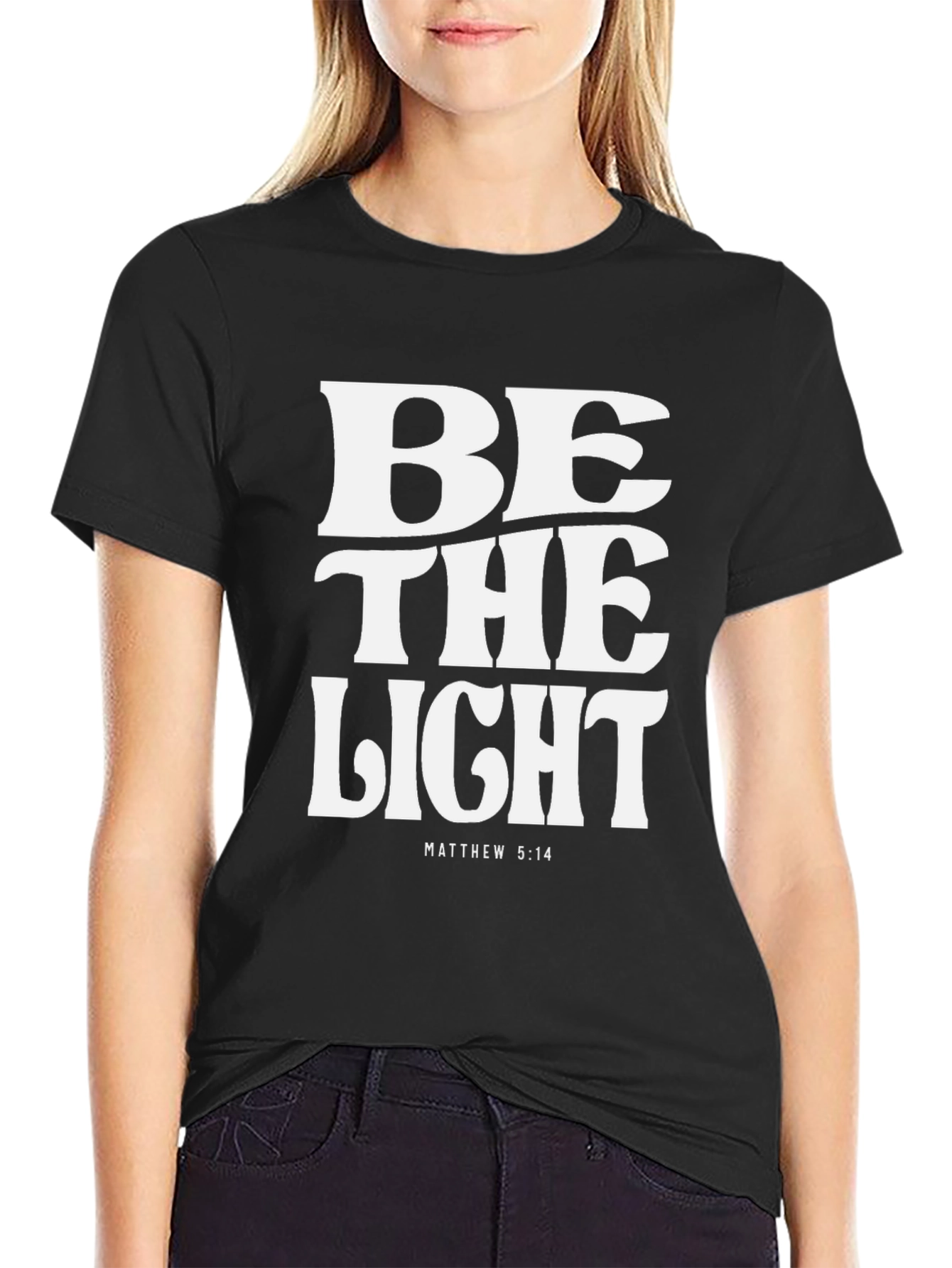 Be the Light T-Shirt - Matthew 5:14 Black