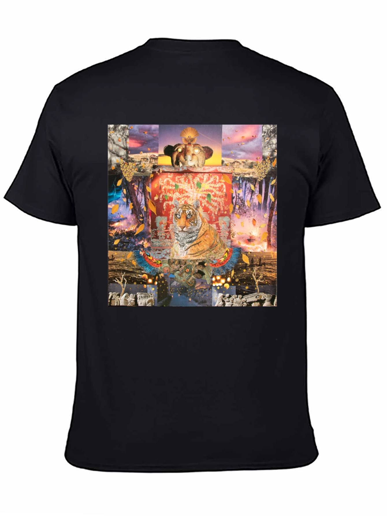 Tiger Graphic Print Crew Neck T-Shirt