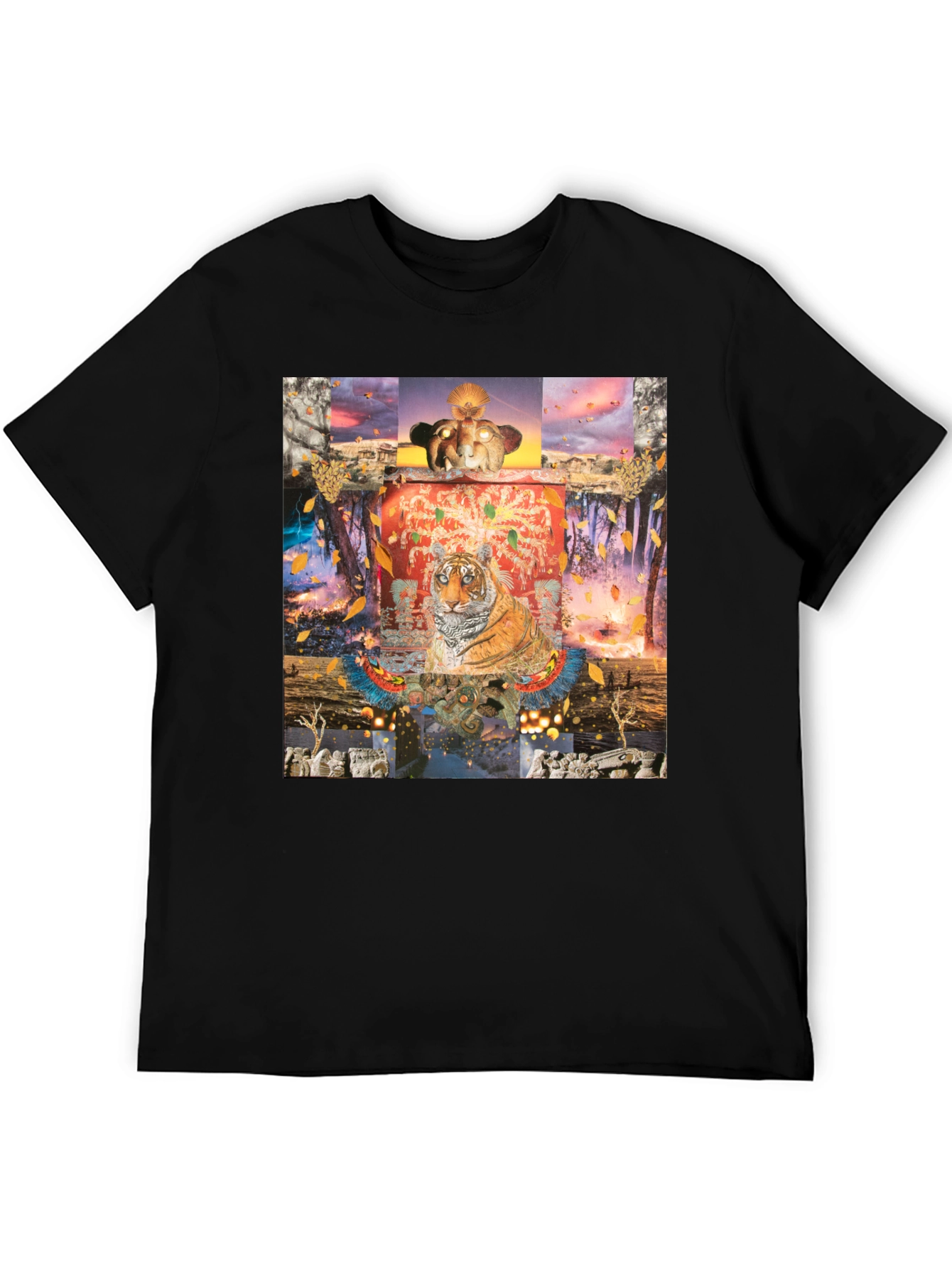 Tiger Graphic Print Crew Neck T-Shirt