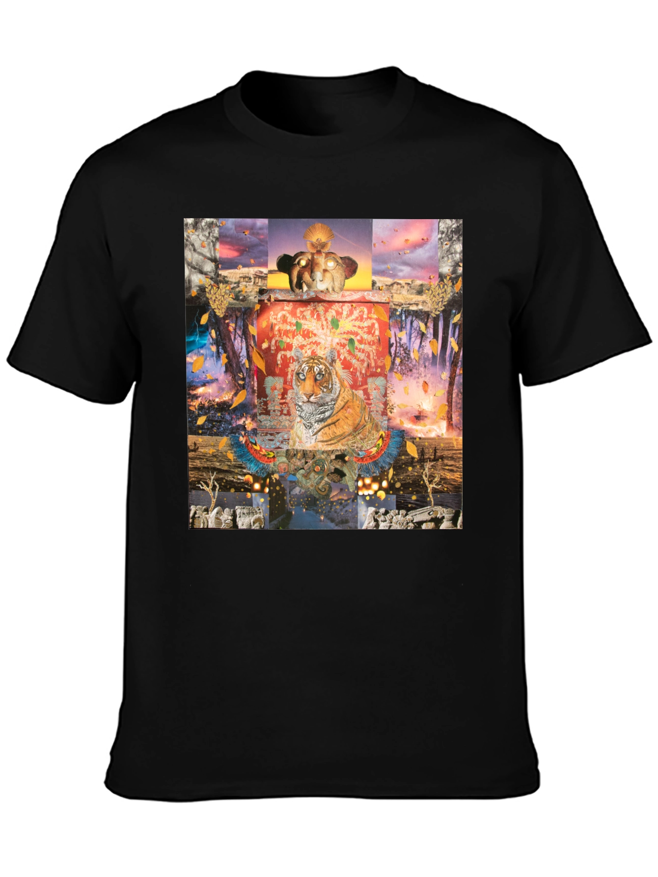 Tiger Graphic Print Crew Neck T-Shirt