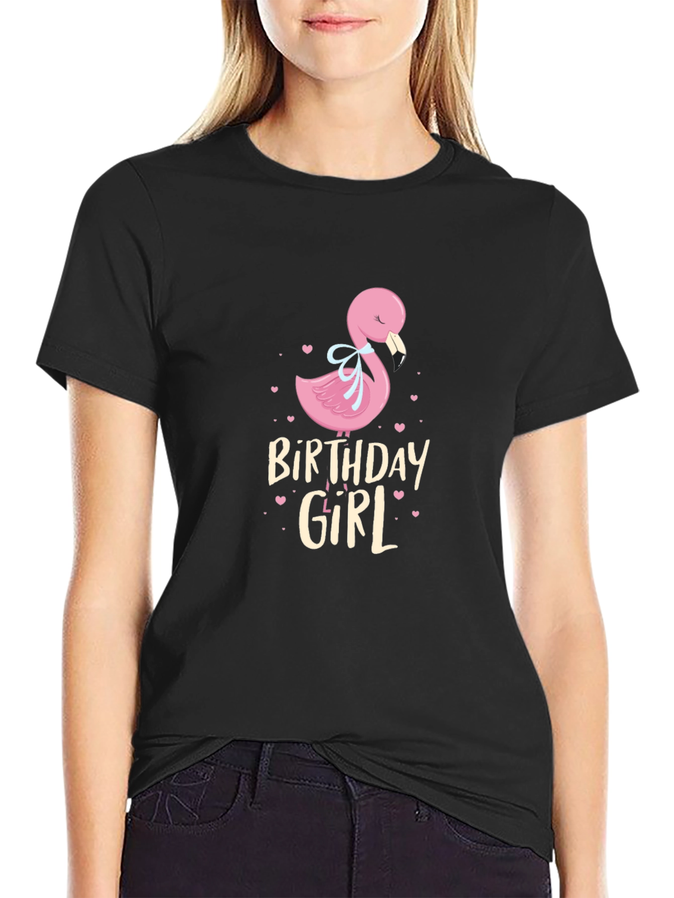 Birthday Girl Flamingo Graphic T-Shirt