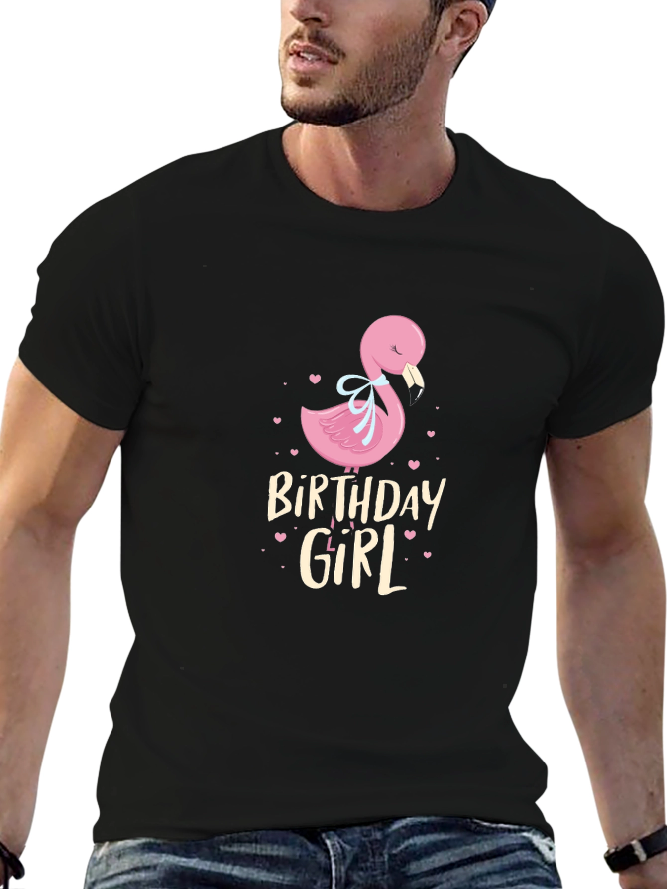 Birthday Girl Flamingo Graphic T-Shirt