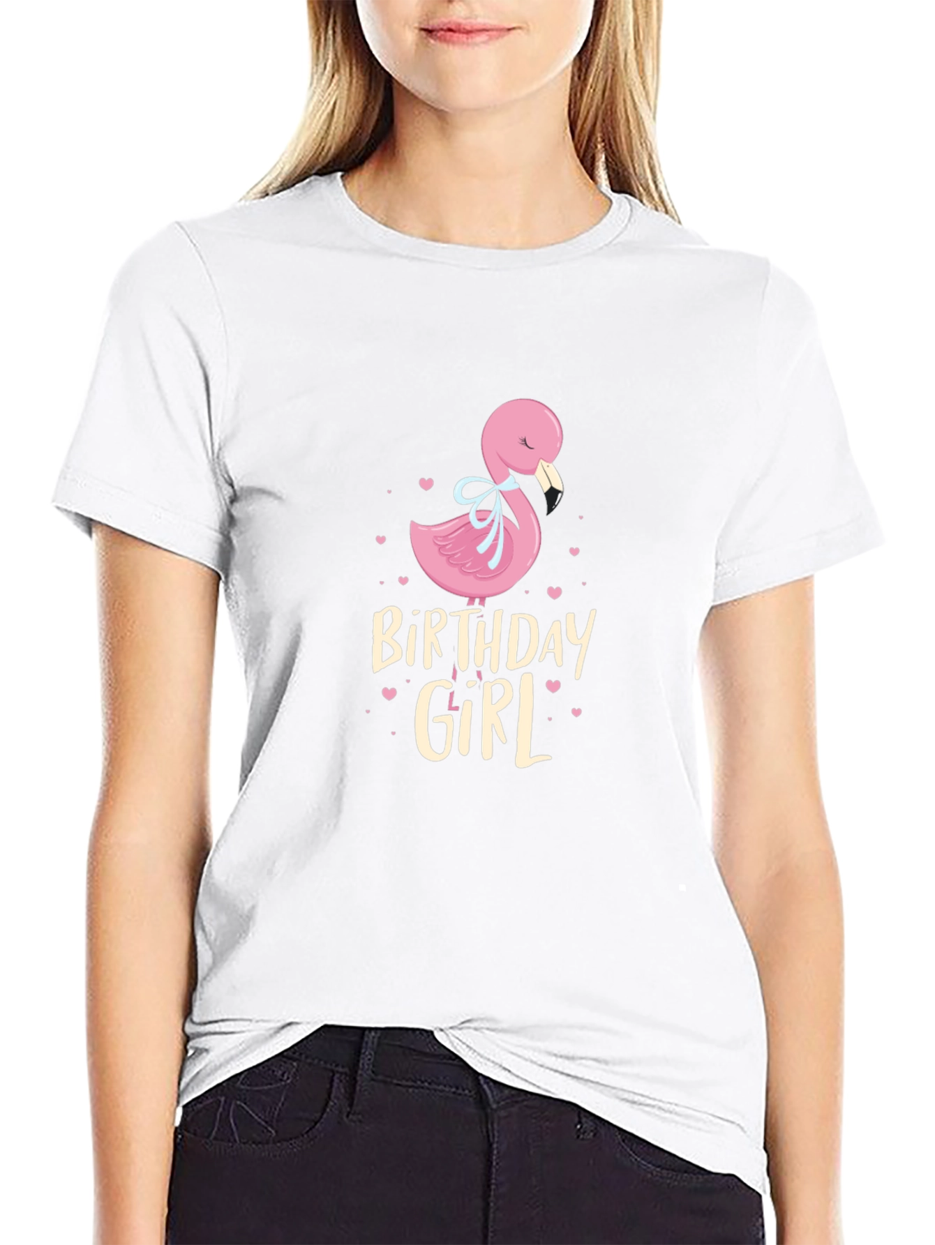 Birthday Girl Flamingo Graphic T-Shirt