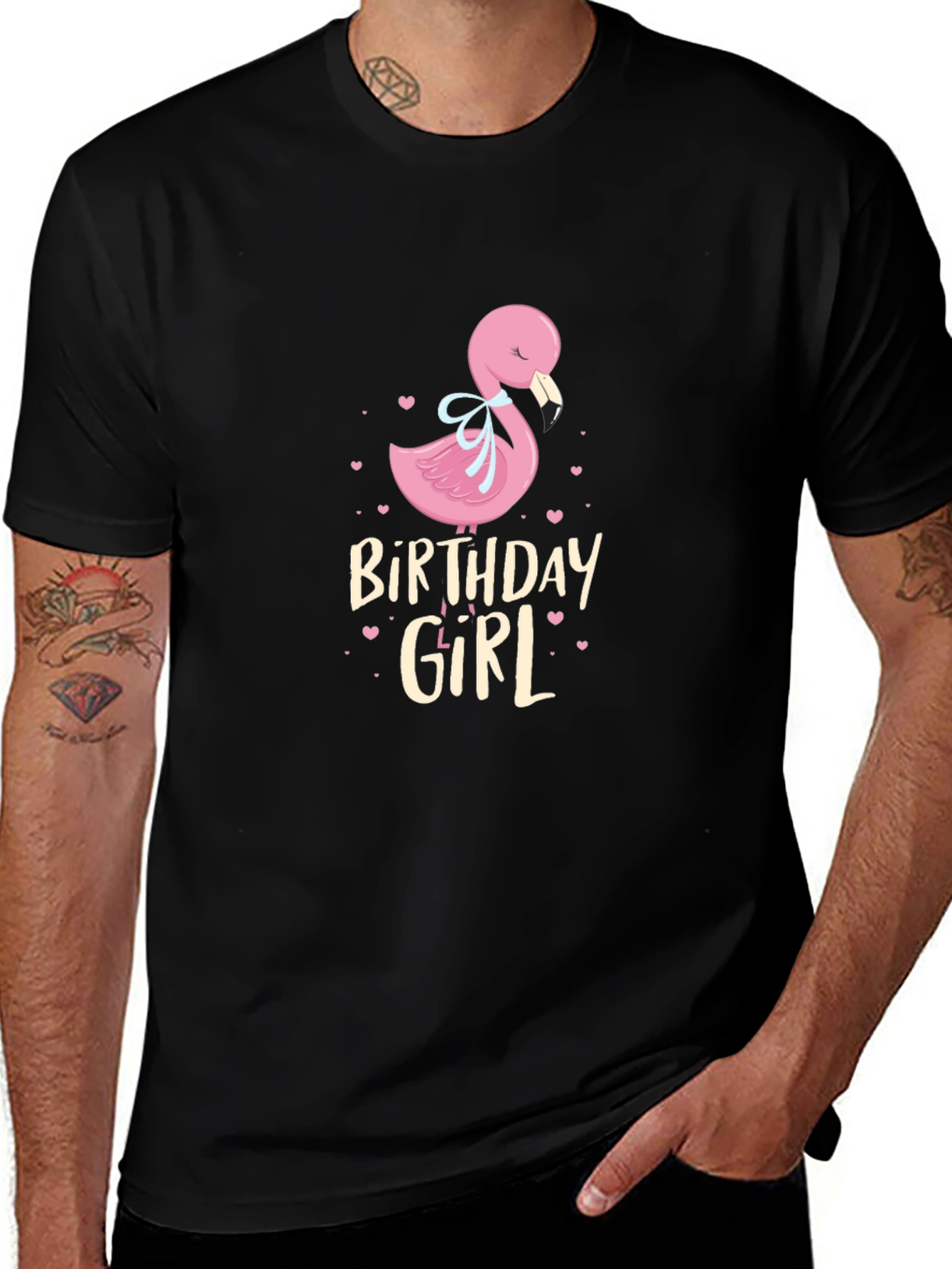 Birthday Girl Flamingo Graphic T-Shirt