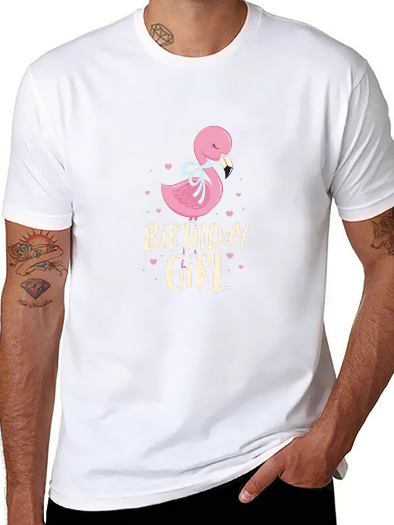 Birthday Girl Flamingo Graphic T-Shirt