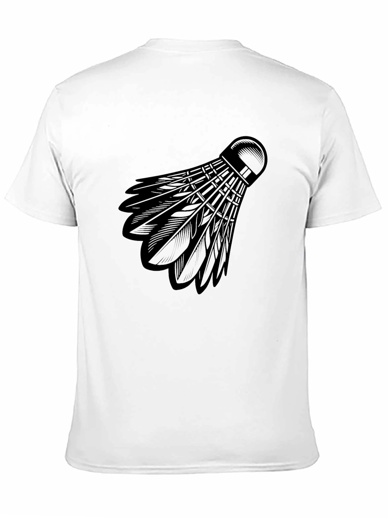 Badminton Shuttlecock Graphic Tee - Black Cotton