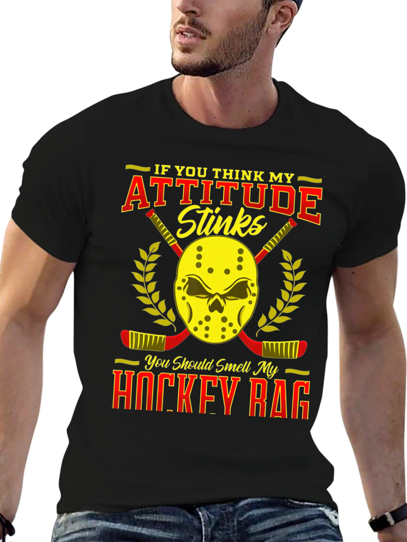 Attitude Stinks Hockey Rag Graphic T-Shirt