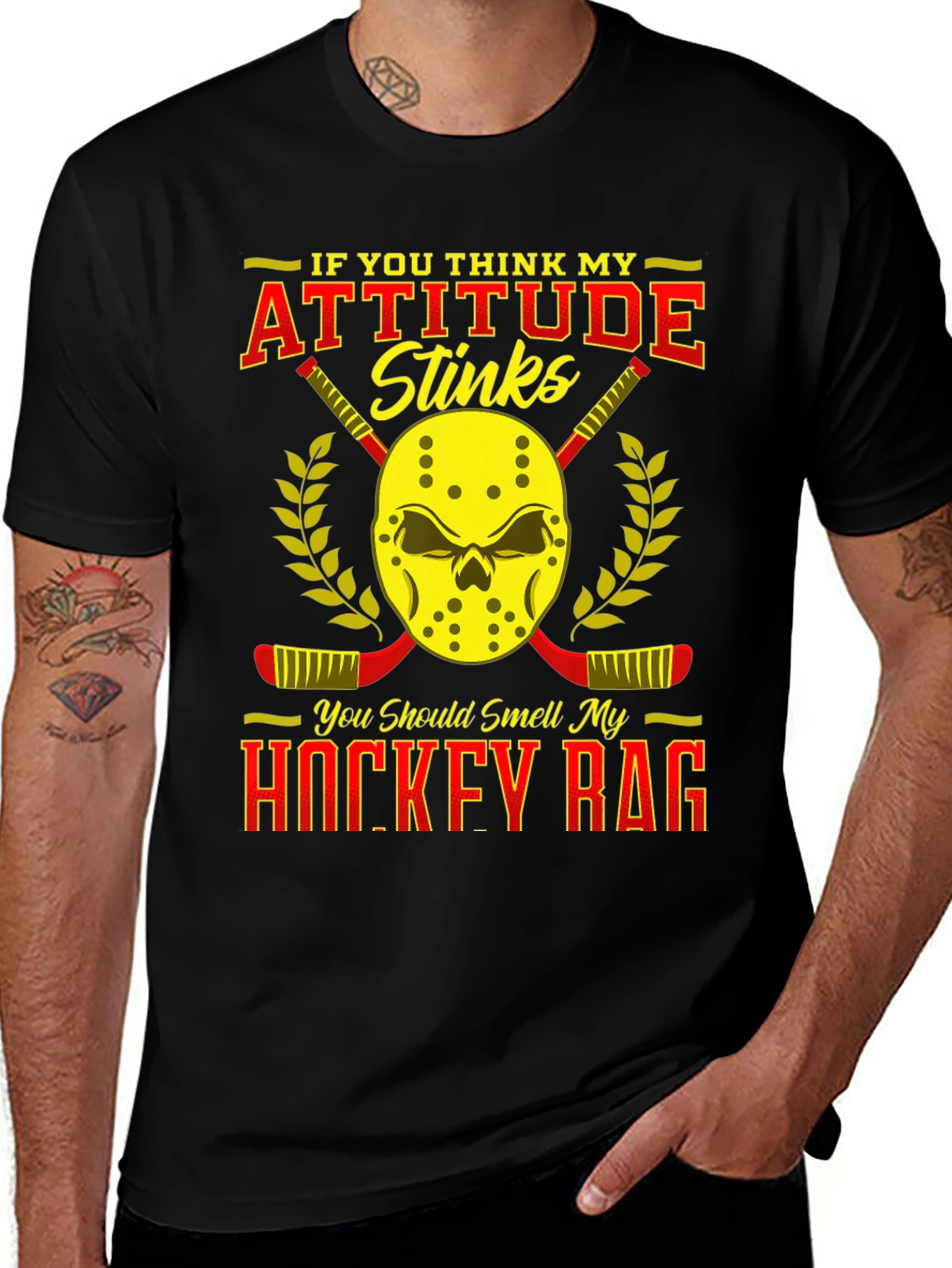 Attitude Stinks Hockey Rag Graphic T-Shirt