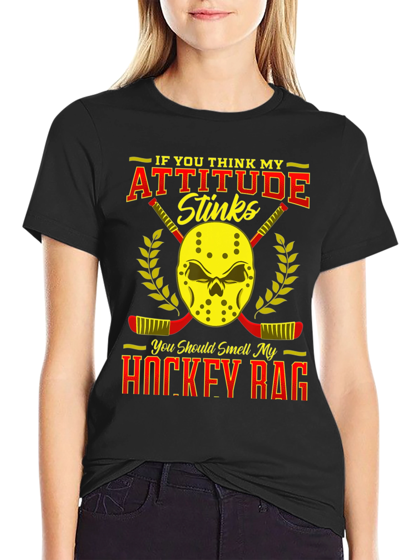 Attitude Stinks Hockey Rag Graphic T-Shirt