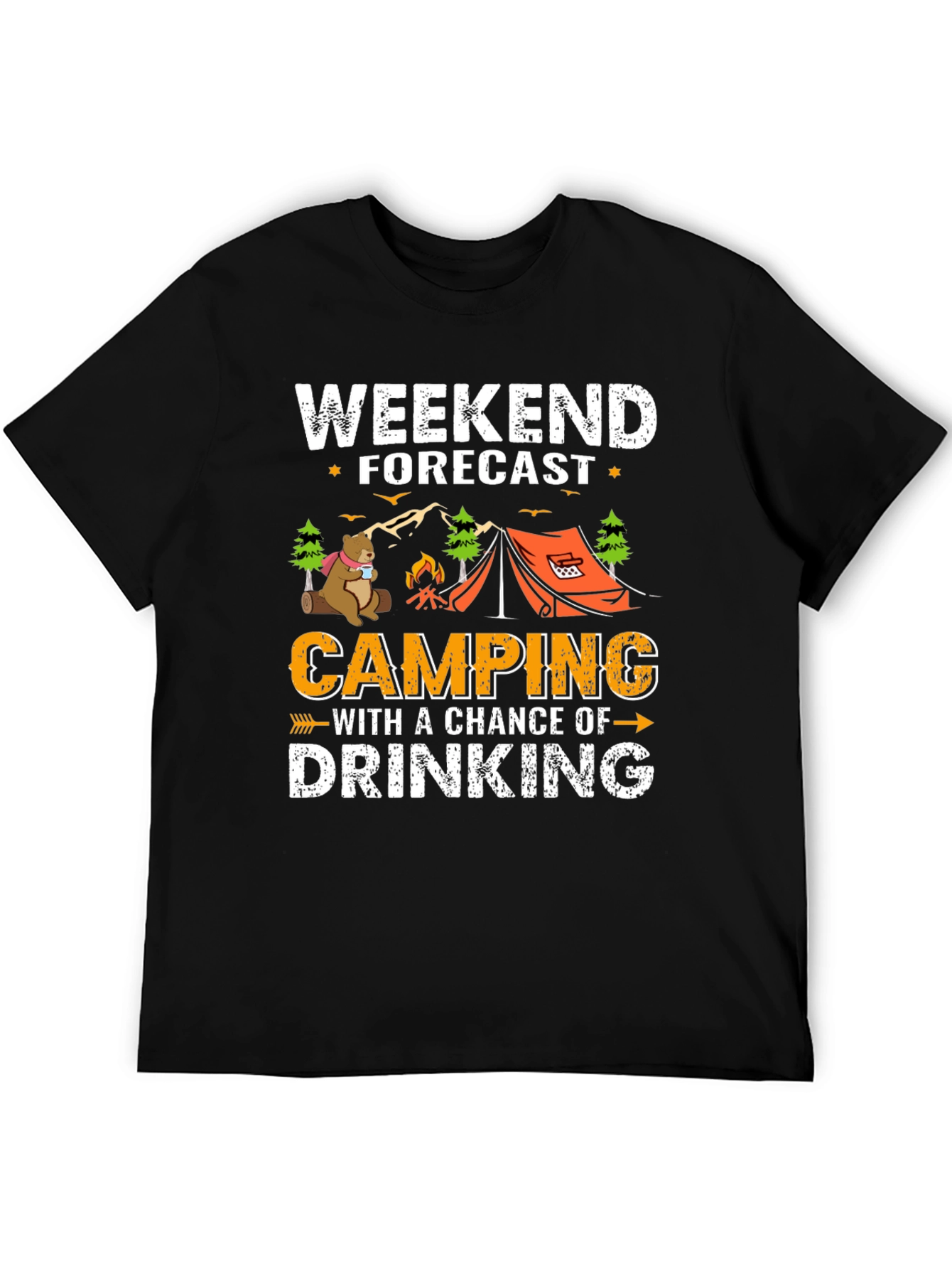Weekend Forecast Camping Drinking T-Shirt