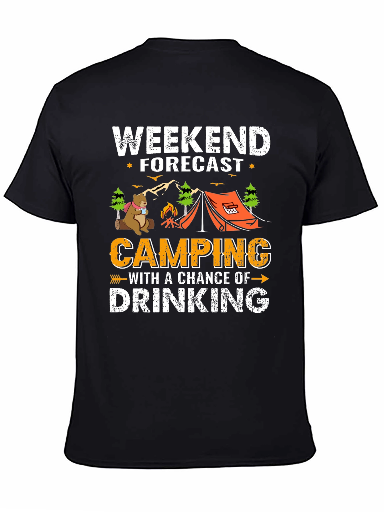 Weekend Forecast Camping Drinking T-Shirt