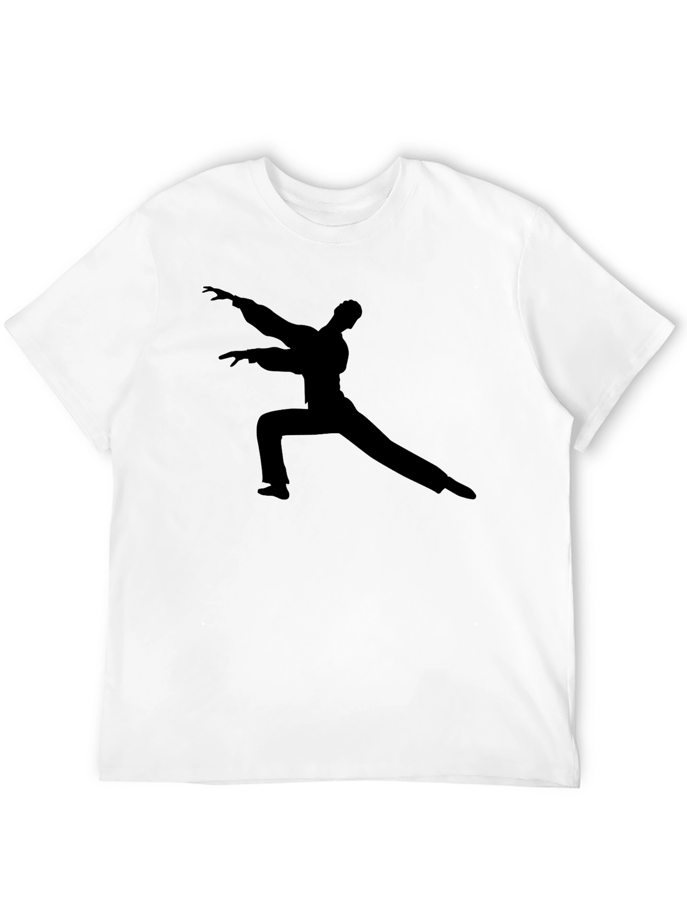 Black T-Shirt with Martial Arts Silhouette