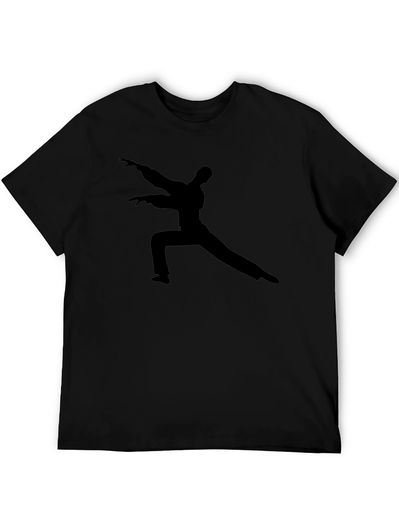 Black T-Shirt with Martial Arts Silhouette