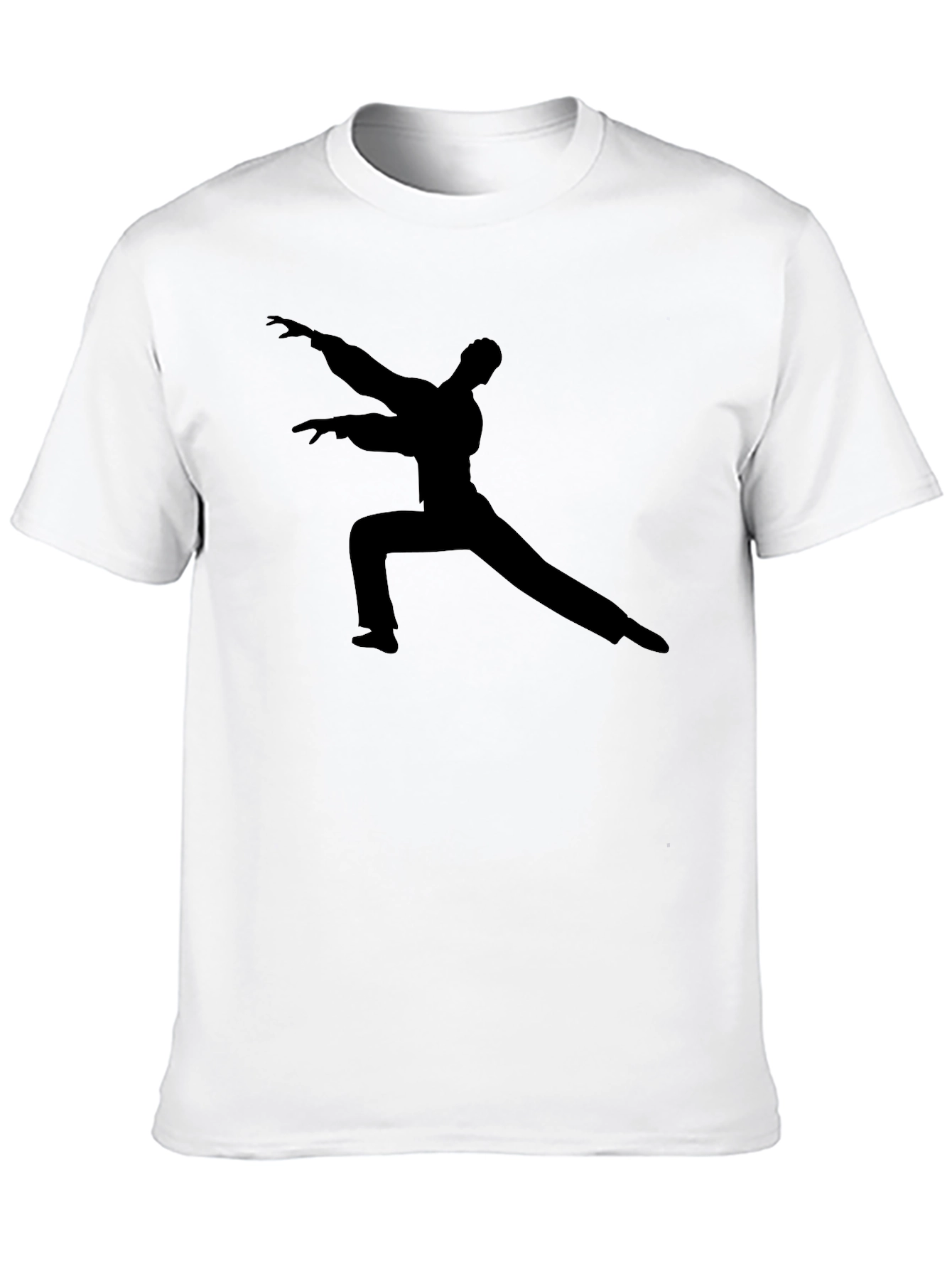 Black T-Shirt with Martial Arts Silhouette