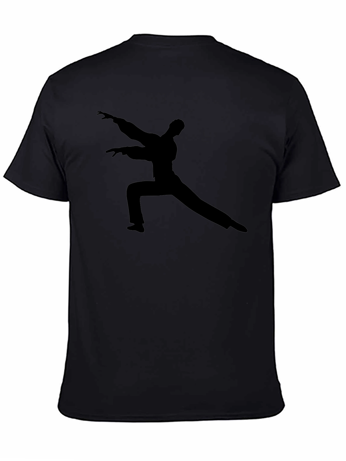 Black T-Shirt with Martial Arts Silhouette