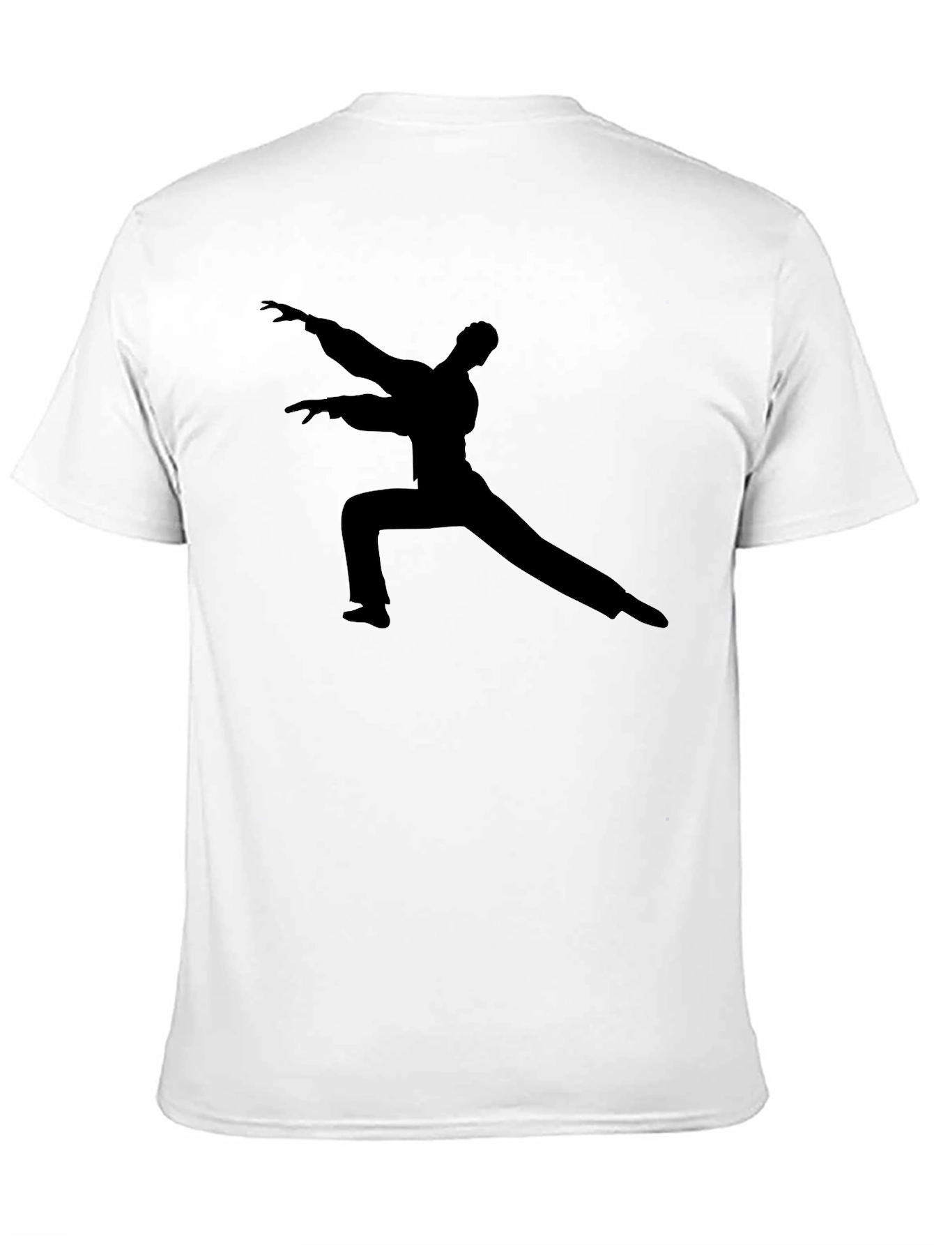 Black T-Shirt with Martial Arts Silhouette
