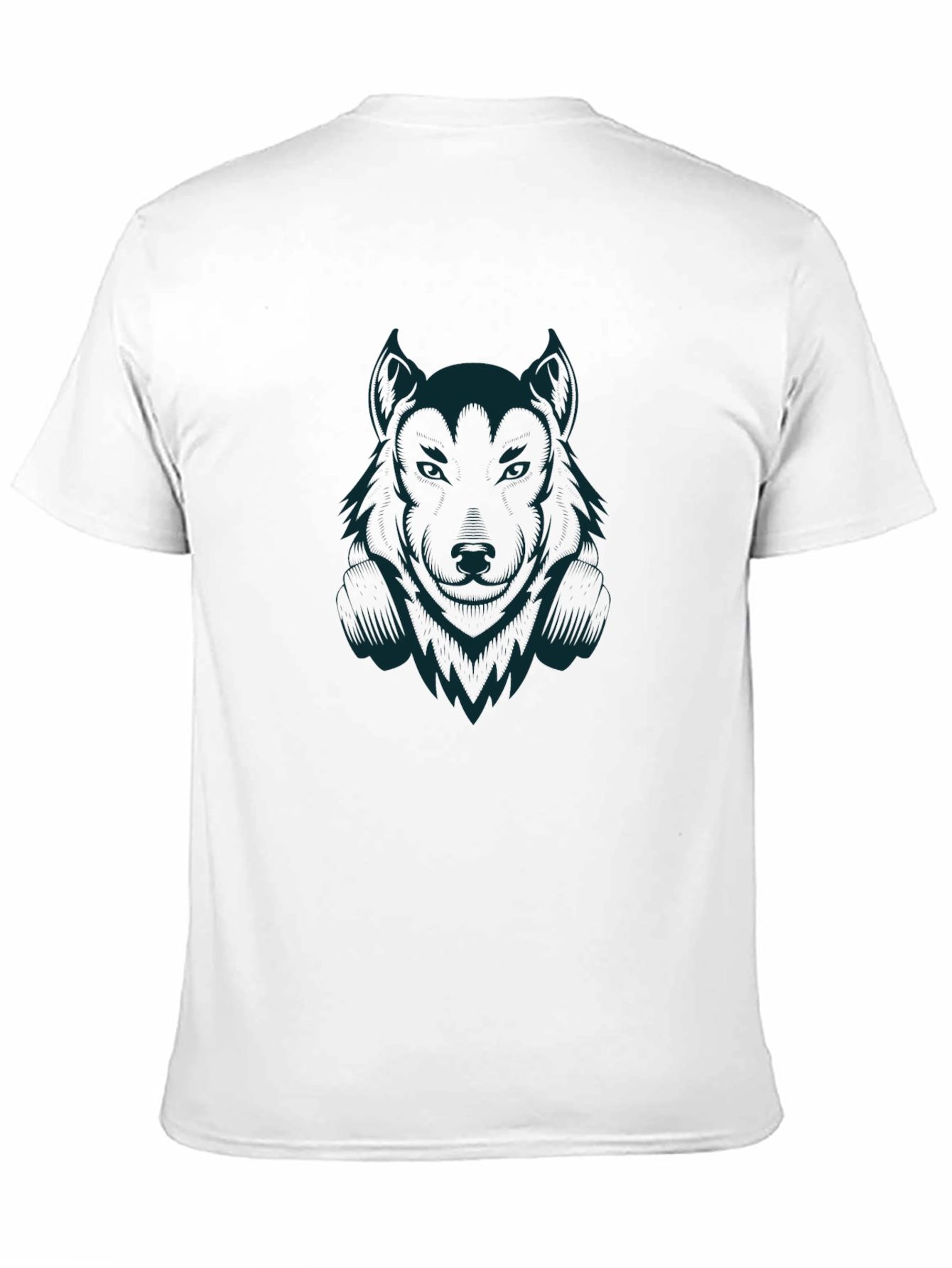 Wolf Graphic Print Crew Neck T-Shirt
