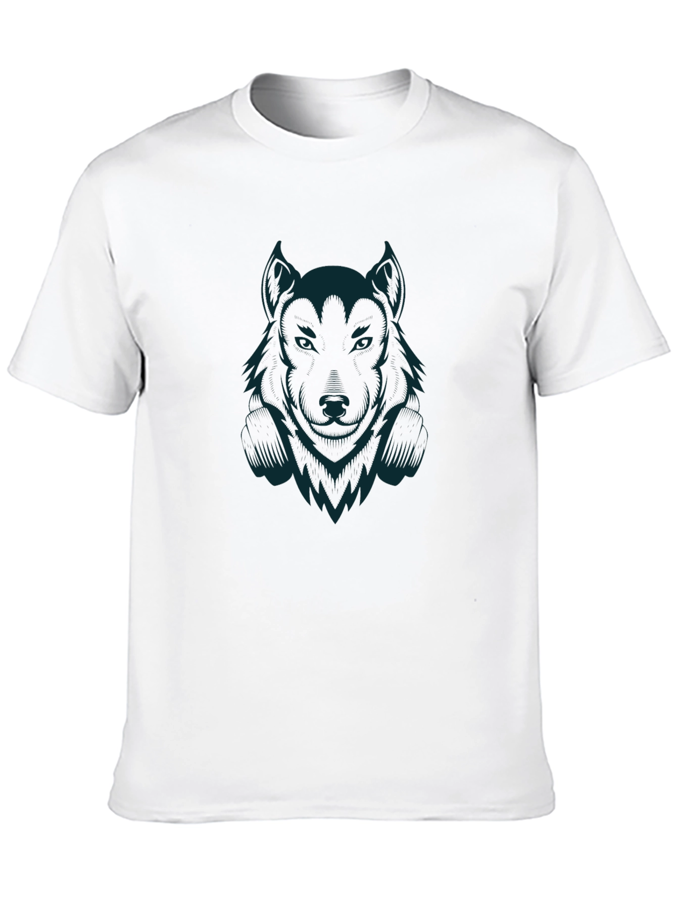 Wolf Graphic Print Crew Neck T-Shirt