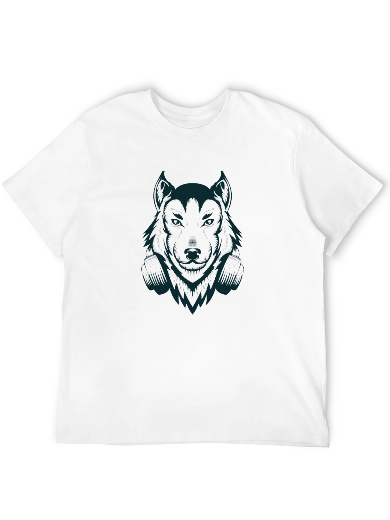 Wolf Graphic Print Crew Neck T-Shirt