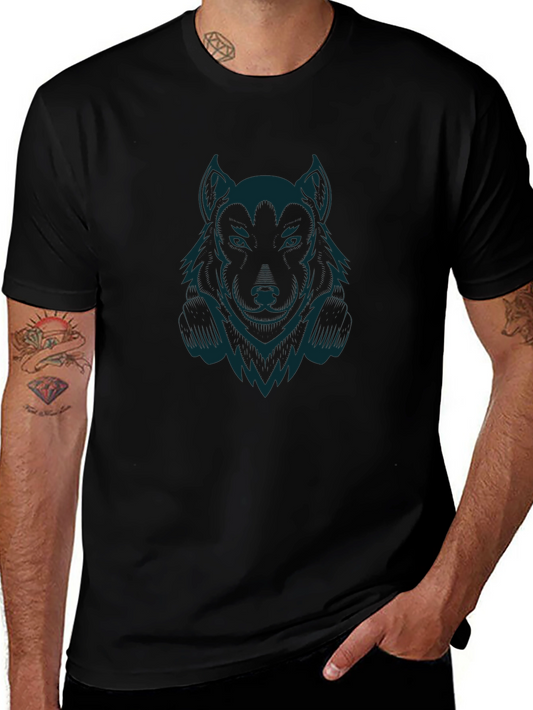 Wolf Graphic Print Crew Neck T-Shirt