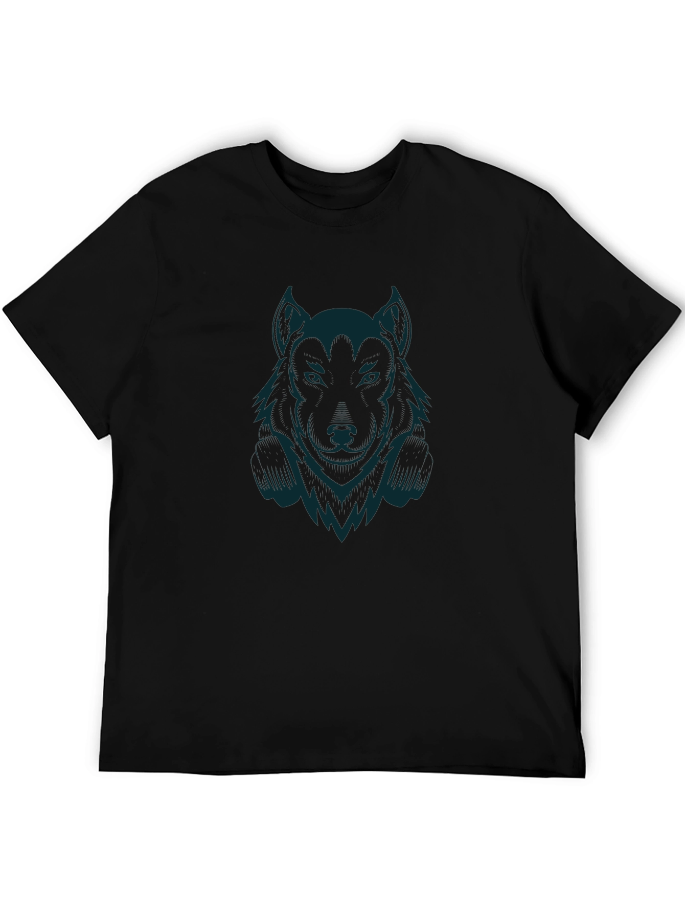 Wolf Graphic Print Crew Neck T-Shirt