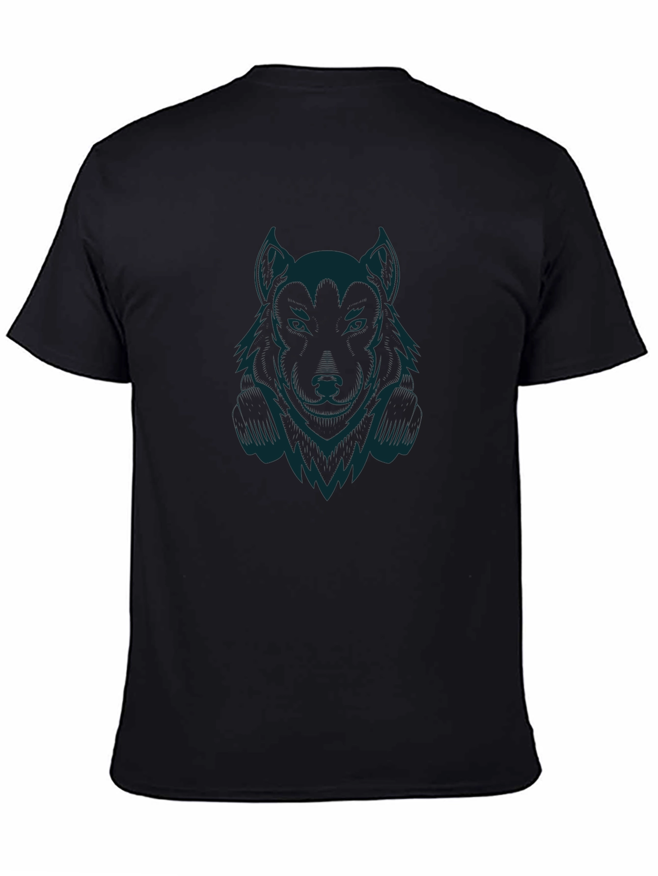 Wolf Graphic Print Crew Neck T-Shirt