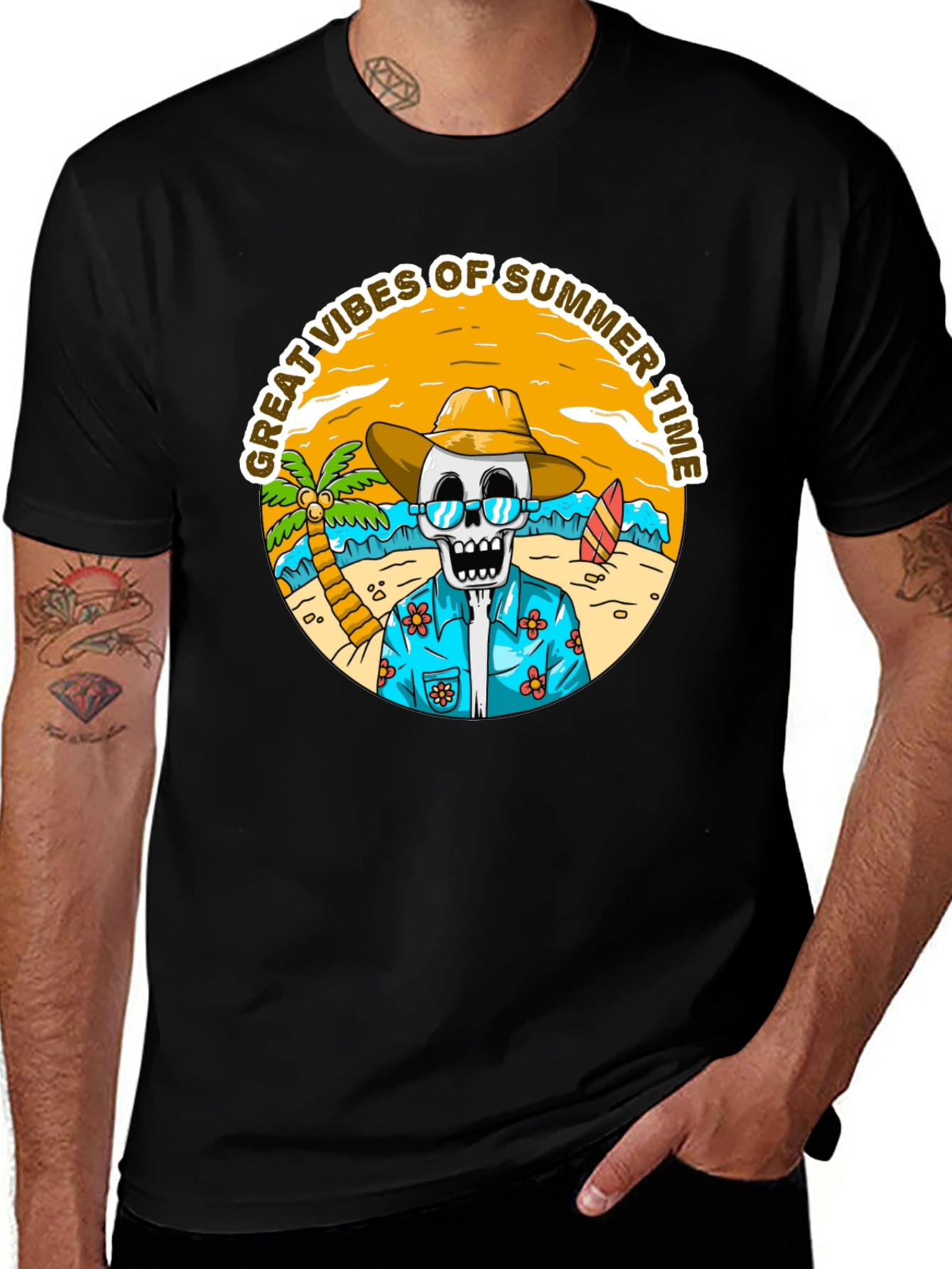 Summer Vibes Skeleton T-Shirt
