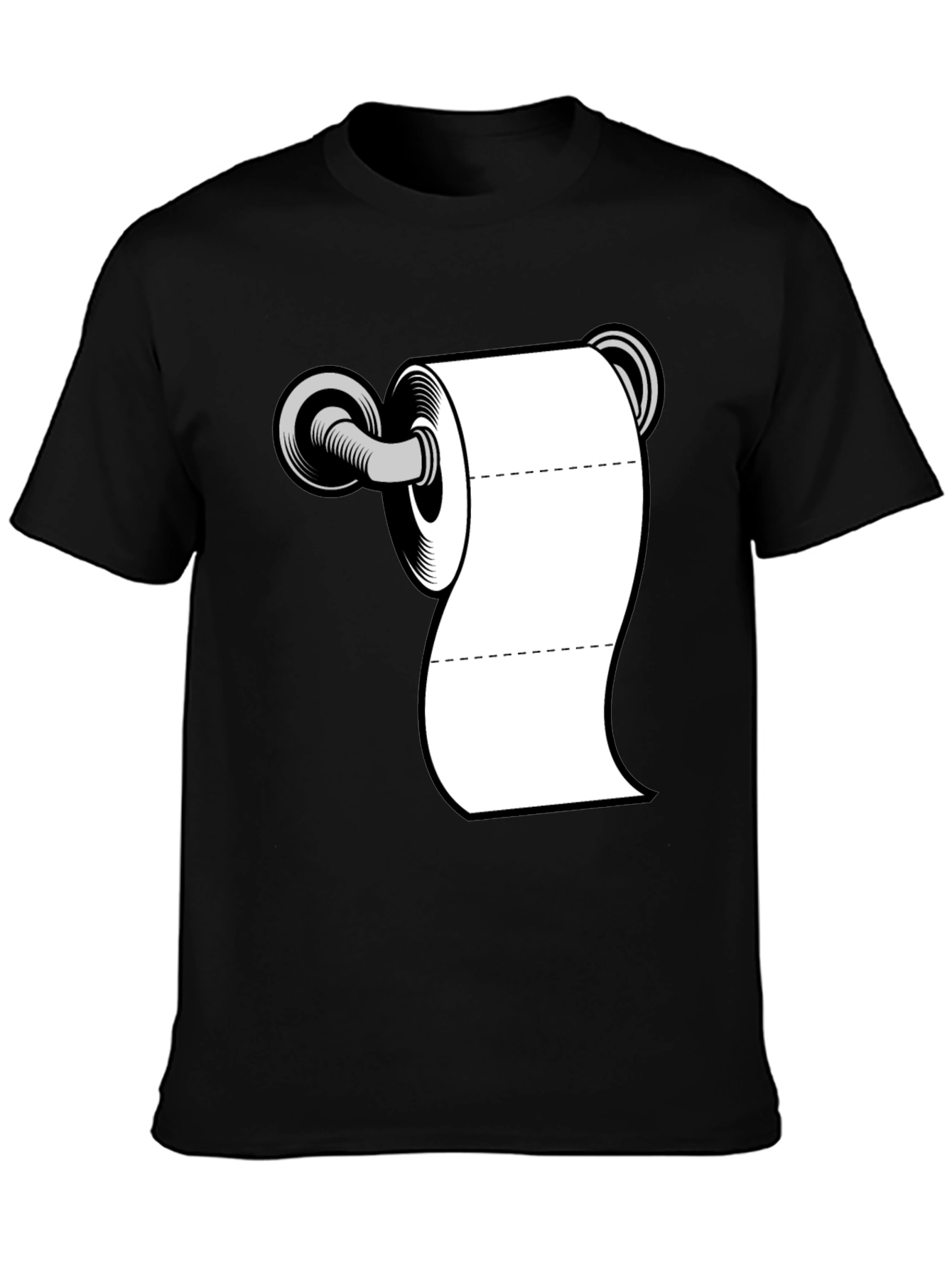 Toilet Paper Roll Graphic T-Shirt - Black