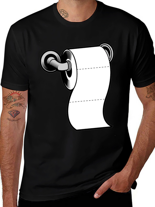 Toilet Paper Roll Graphic T-Shirt - Black