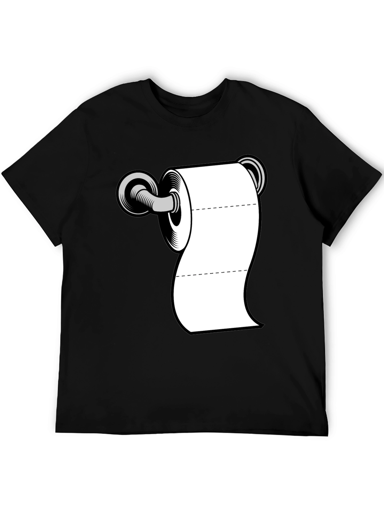 Toilet Paper Roll Graphic T-Shirt - Black