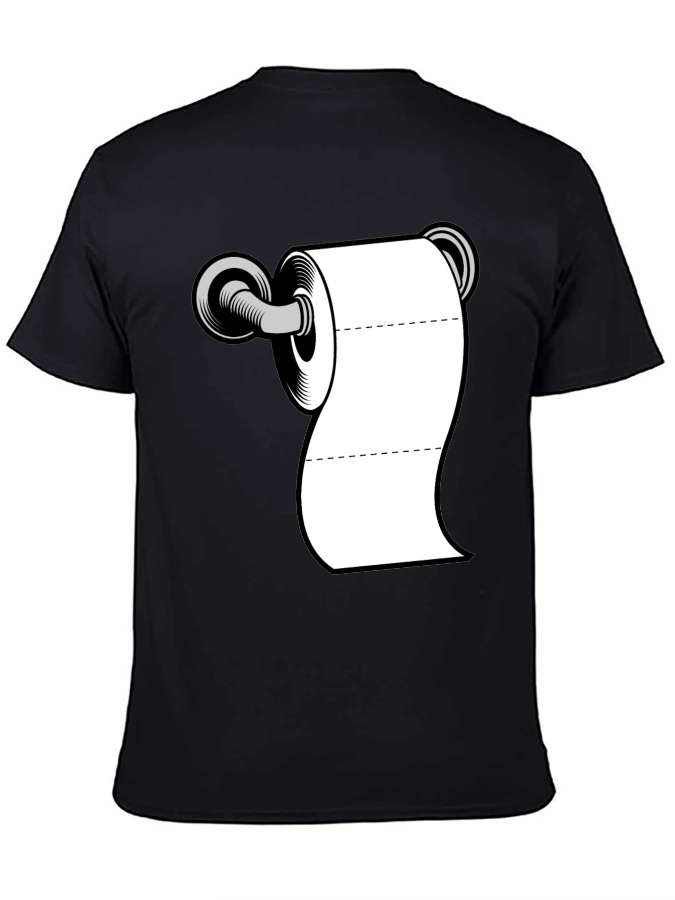 Toilet Paper Roll Graphic T-Shirt - Black