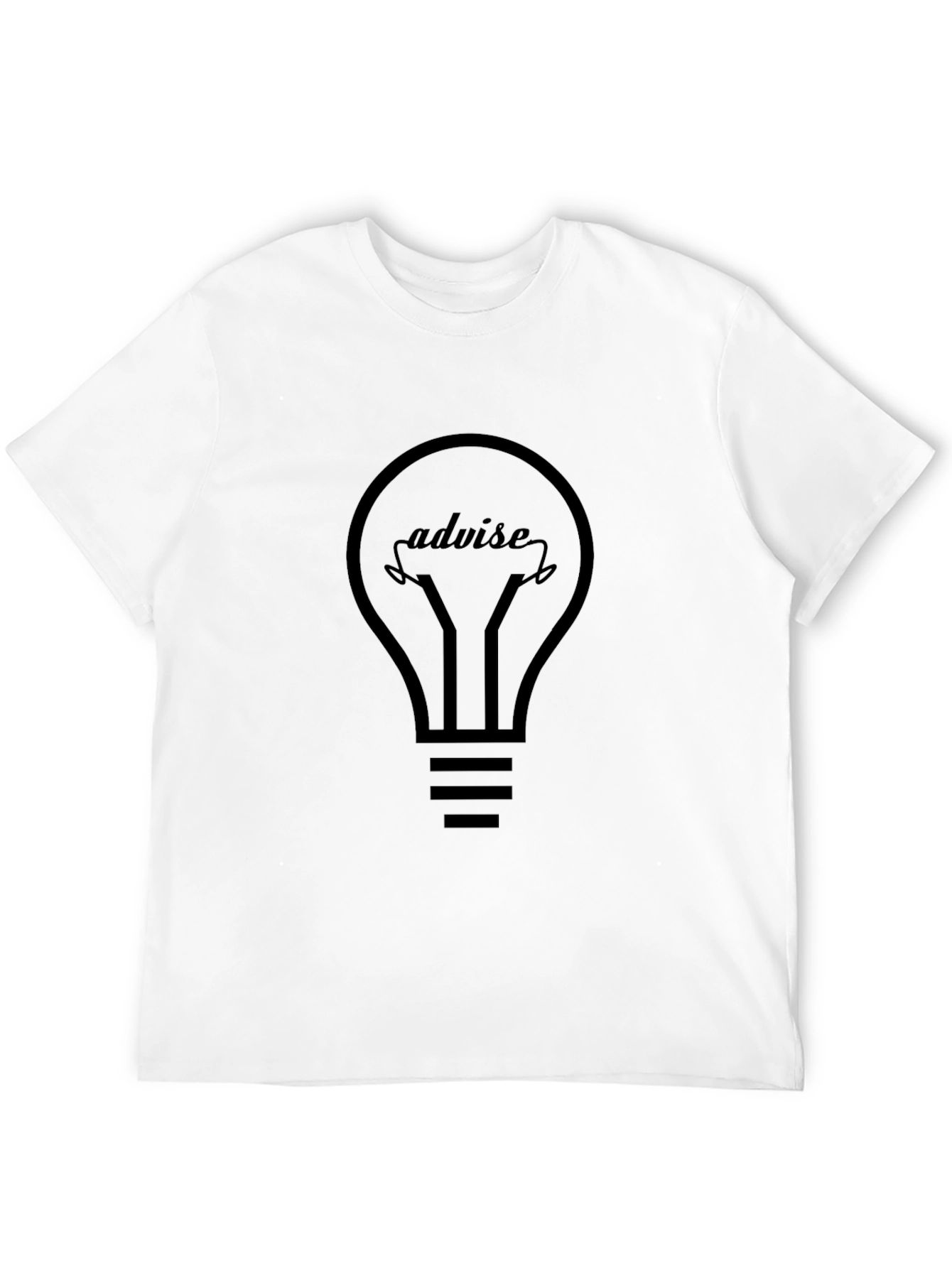 Advise Light Bulb Graphic T-Shirt - Black