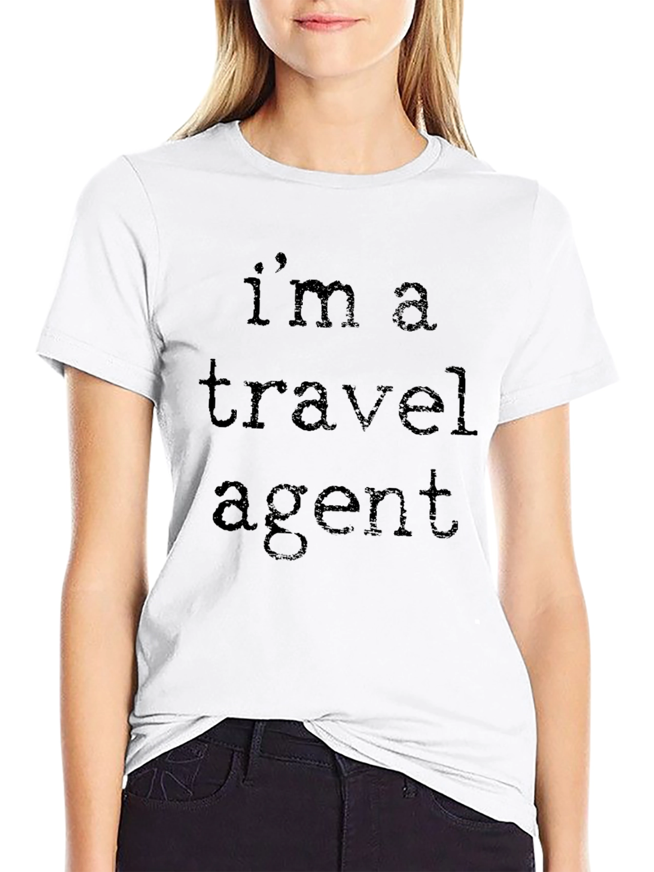 Travel Agent T-Shirt - Black Crew Neck
