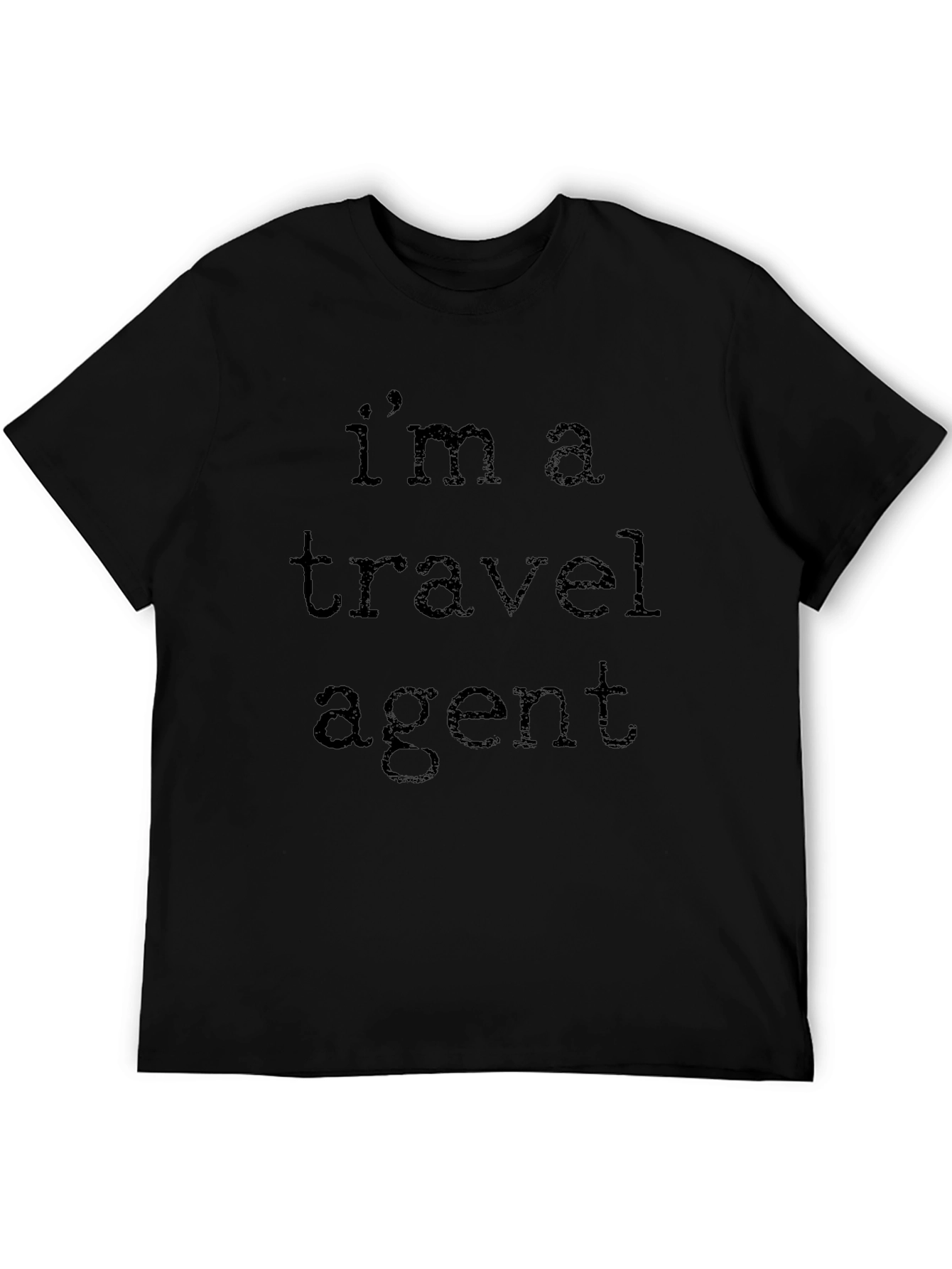 Travel Agent T-Shirt - Black Crew Neck
