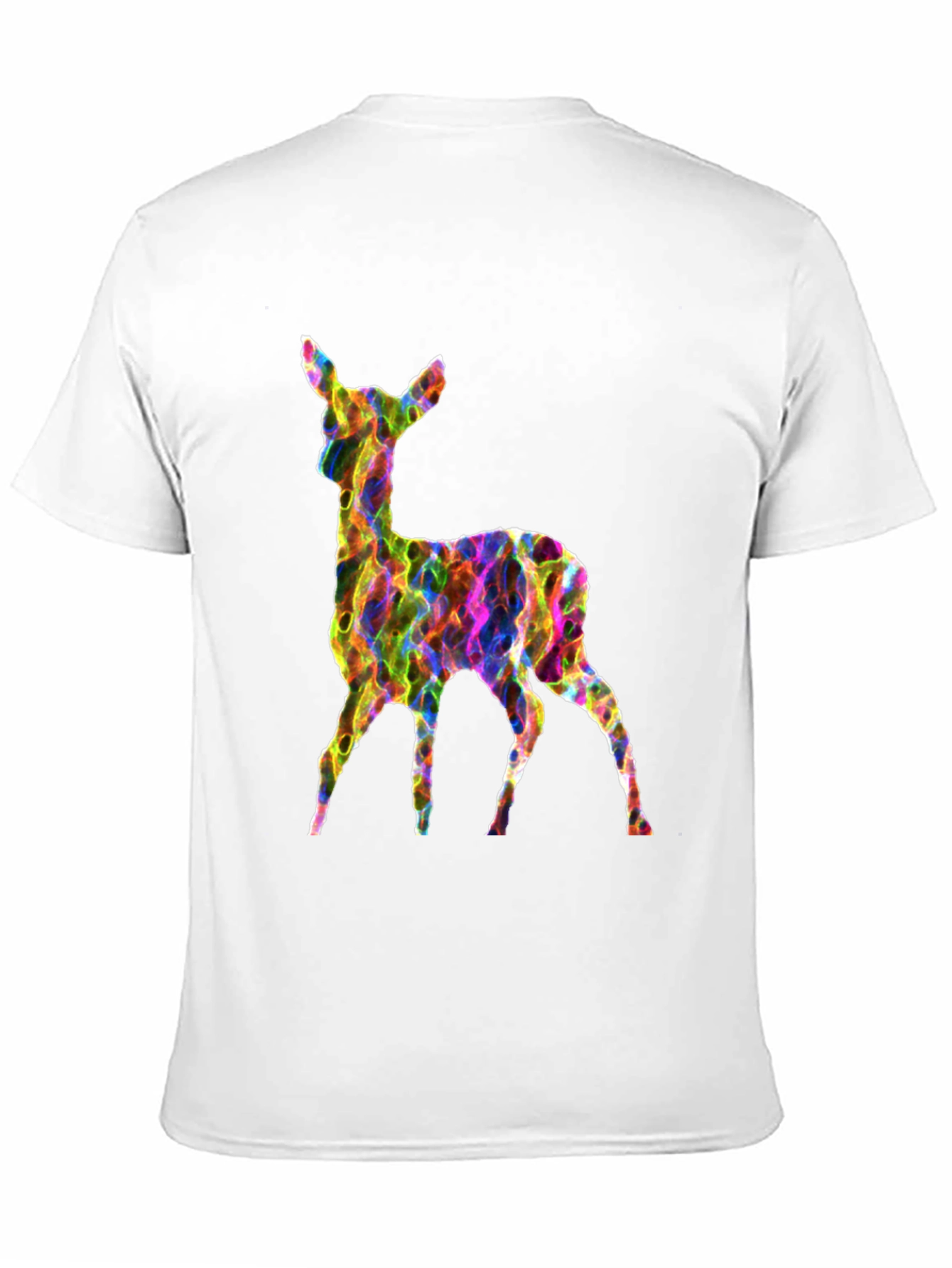 Vibrant Deer Graphic Tee - Mens Black T-Shirt